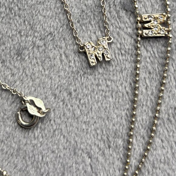 Sterling 925 Necklace and Bracelet Letter "M" - Picture 4 of 4